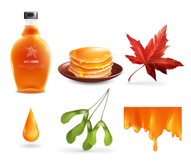 Free vector maple syrup set