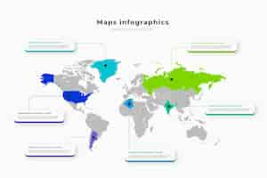 Free vector maps infographics in flat design