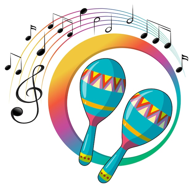 Free vector maracas instrument on white background