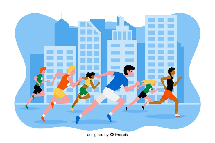무료 Vector 마라톤 경주