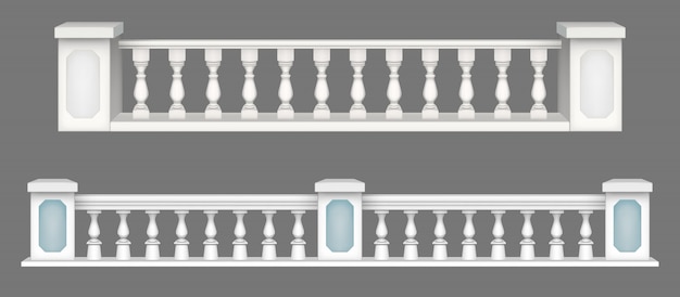 Marble balustrade, balcony railing or handrails.