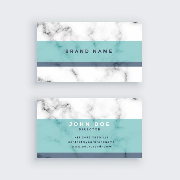 Free vector marble business card design with pastel color