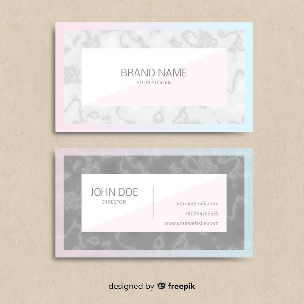 Marble effect business card