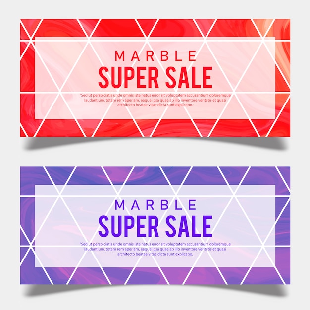 Free vector marble sale banner design