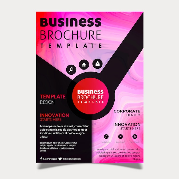 Free vector marble texture business brochure design