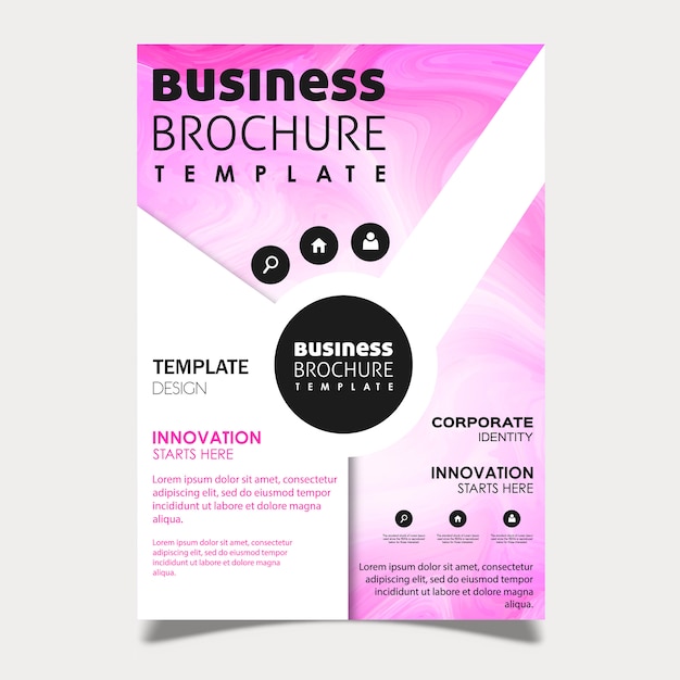 Free vector marble texture business brochure design