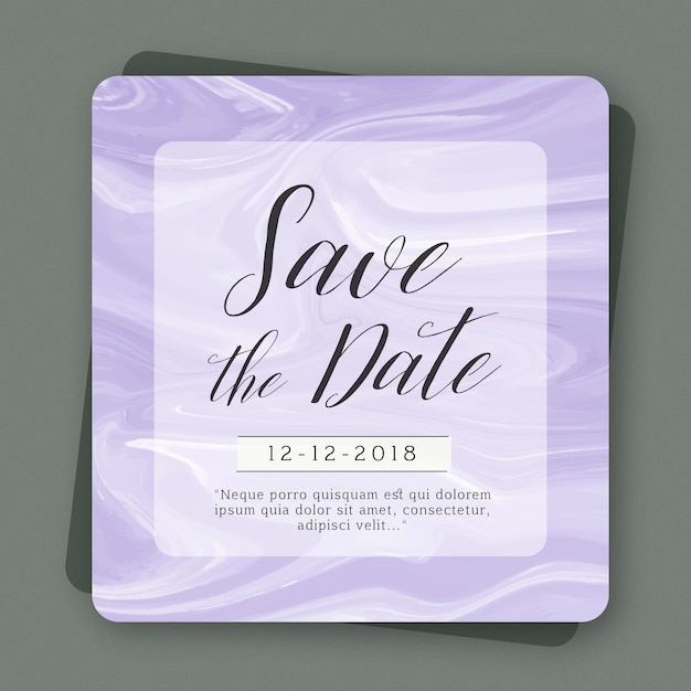 Free vector marble textured invitation frame designs