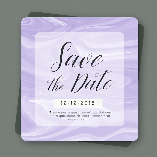 Marble textured invitation frame designs