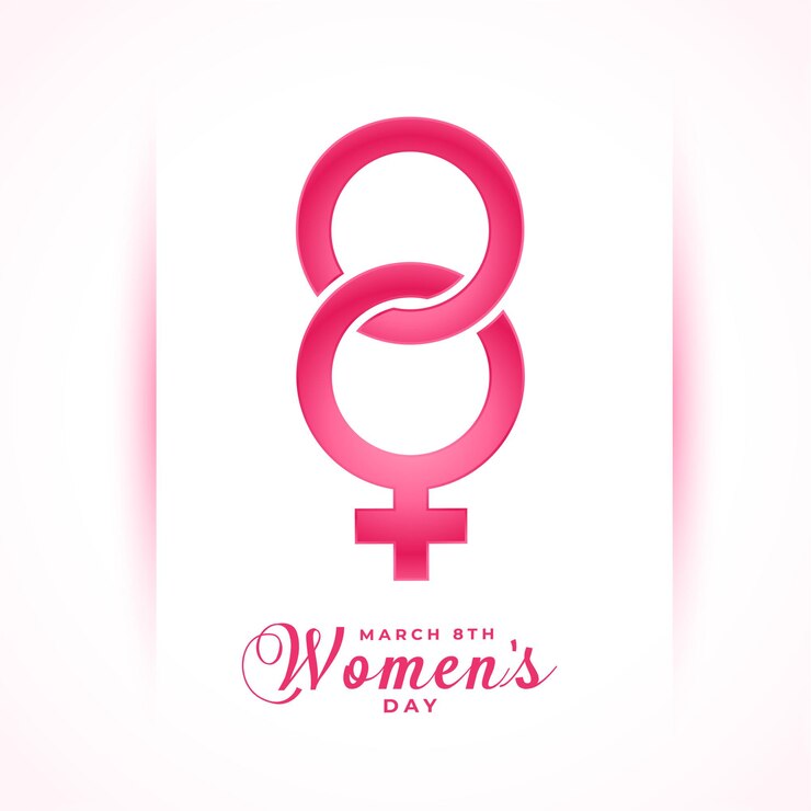 Free Vector march 8th international women's day creative wishes card design