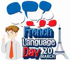 Free vector march french language day