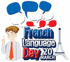 Vettore gratuito marzo giornata della lingua francese