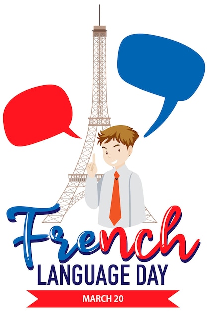 Free vector march french language day