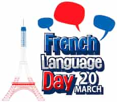 Free vector march french language day