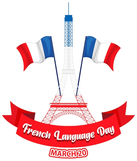 Free vector march french language day