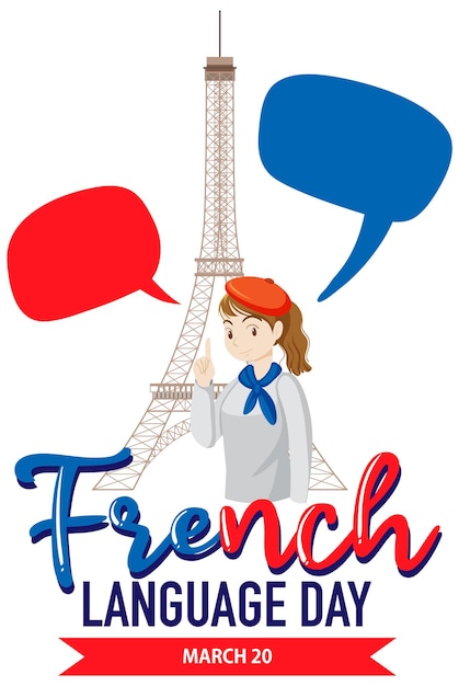Free vector march french language day