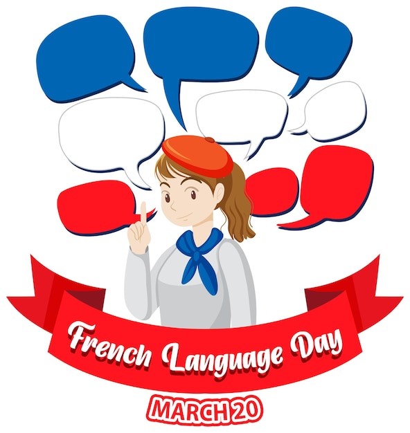 Vettore gratuito marzo giornata della lingua francese