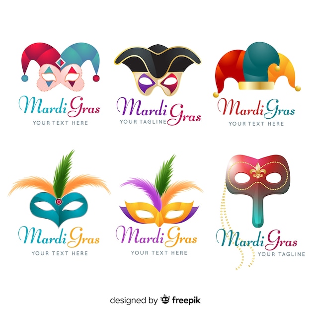 Free vector mardi gras badge collection