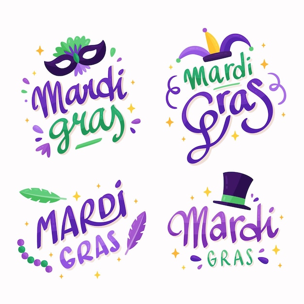 Collezione di badge mardi gras