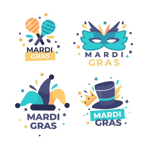 Collezione di badge mardi gras