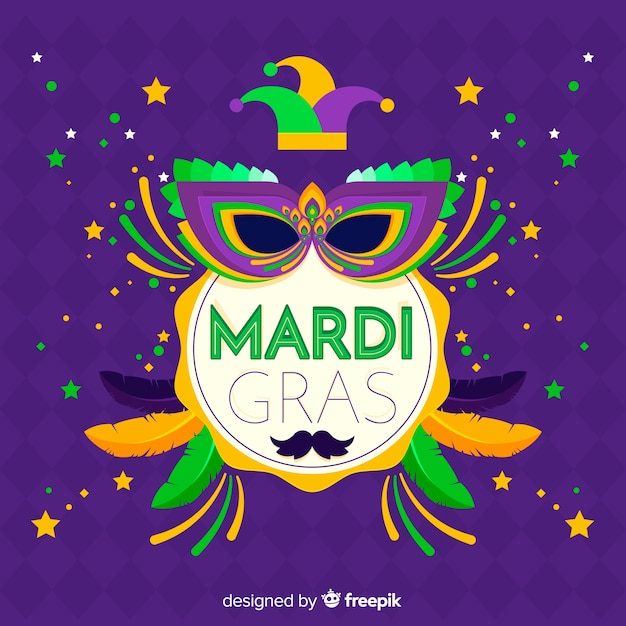 Vettore gratuito sfondo di carnevale di mardi gras