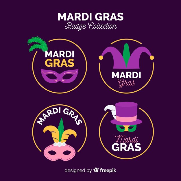 Mardi gras carnival badge collection