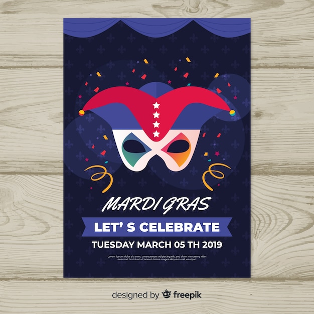 Mardi gras carnival flyer template