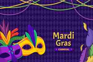 Free vector mardi gras in flat design