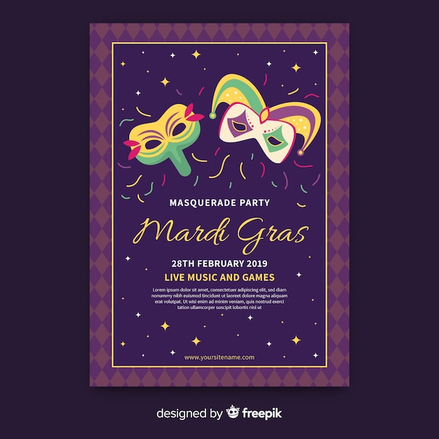 Mardi gras flyer template