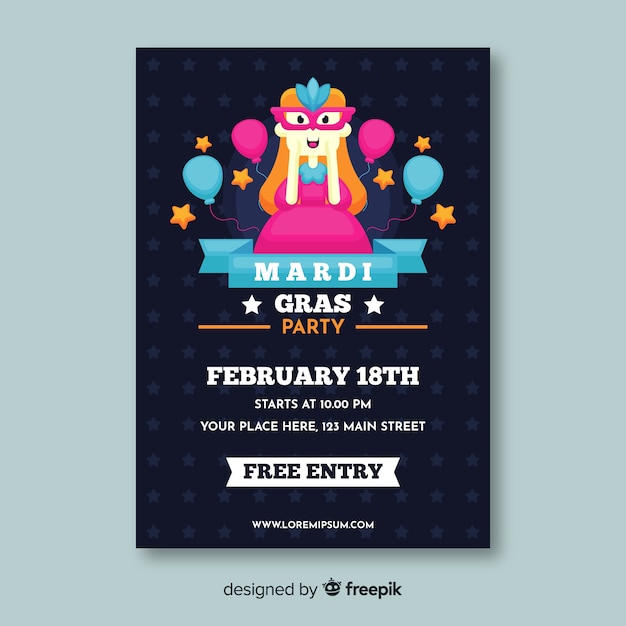 Mardi gras flyer template