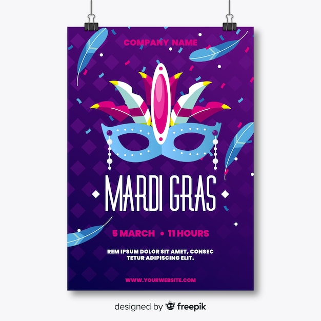 Mardi gras flyer template