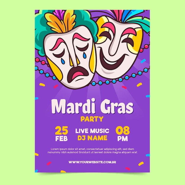 Mardi gras flyer template