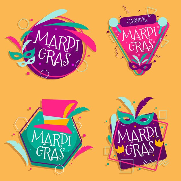 Mardi gras label collection