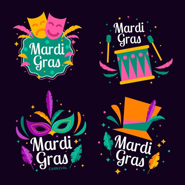 Mardi gras label collection