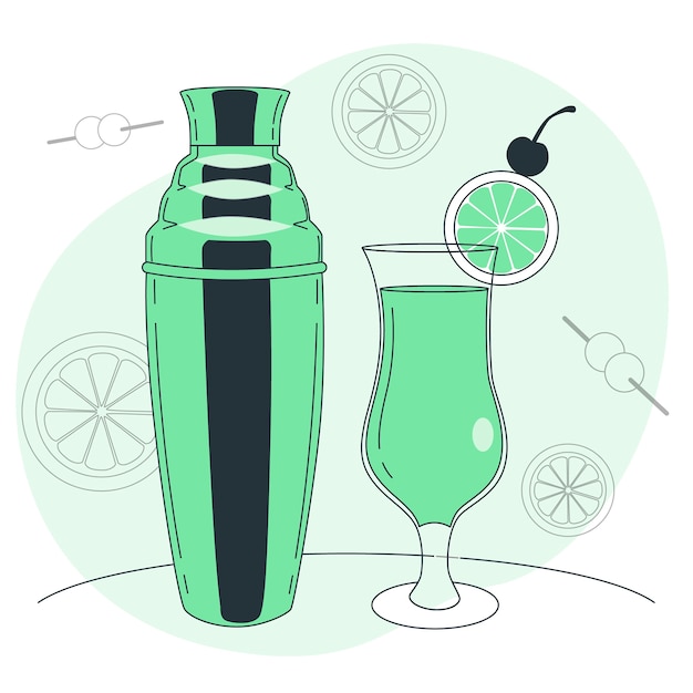 Margarita cocktail concept illustration