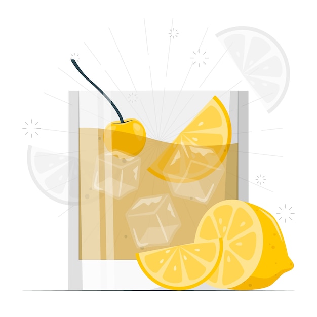 Vettore gratuito illustrazione del concetto di cocktail margarita