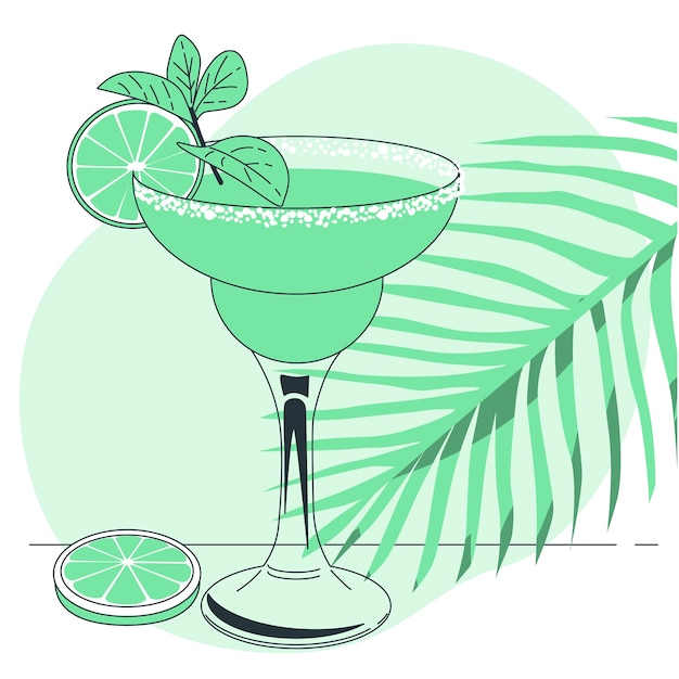 Free vector margarita cocktail concept illustration