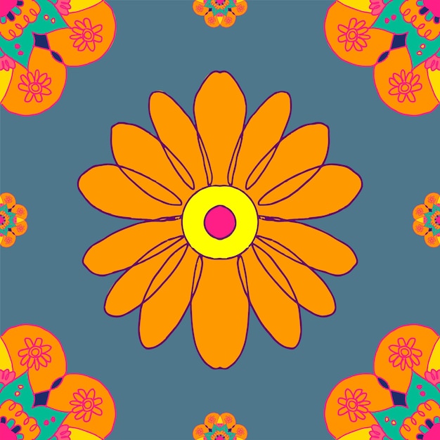 Free vector marigold vector pattern diwali festival background