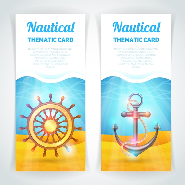 Free vector marine banners set