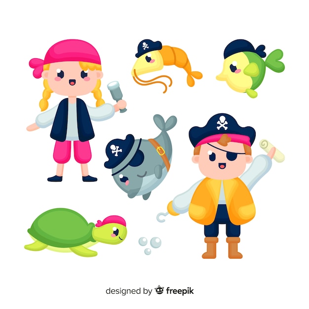 Marine life character collection