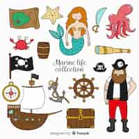 Free vector marine life character collection