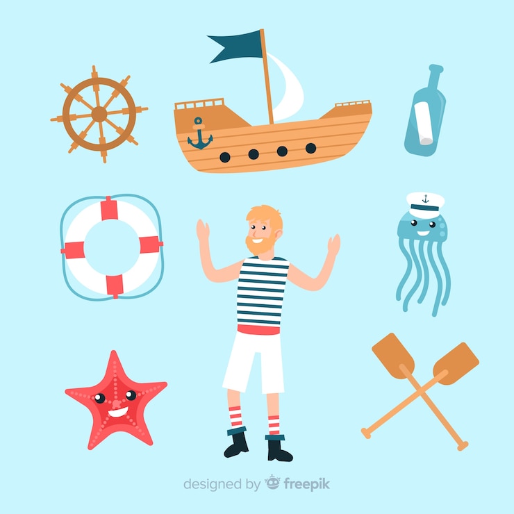 Free Vector marine life character collection