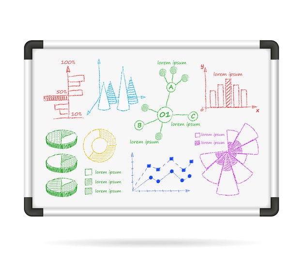 Free vector marker board infographic charts