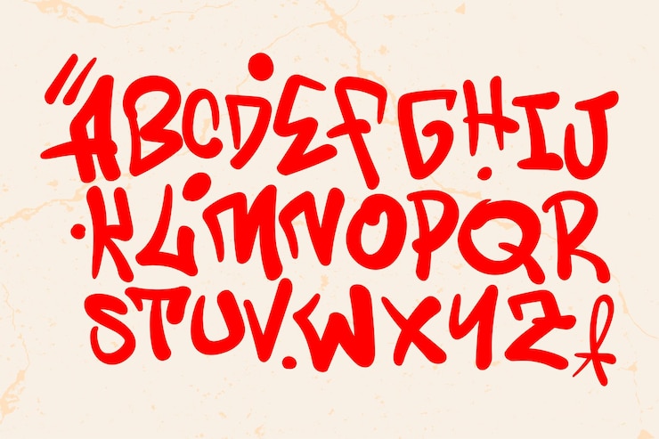 Free Vector marker graffiti font handwritten typography vector illustration