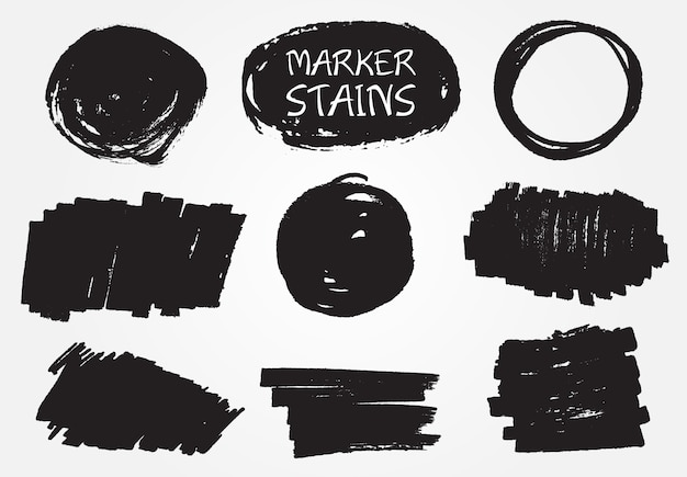 Free vector marker stains collection