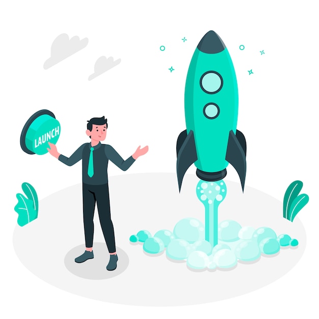 Free vector market launch concept illustration