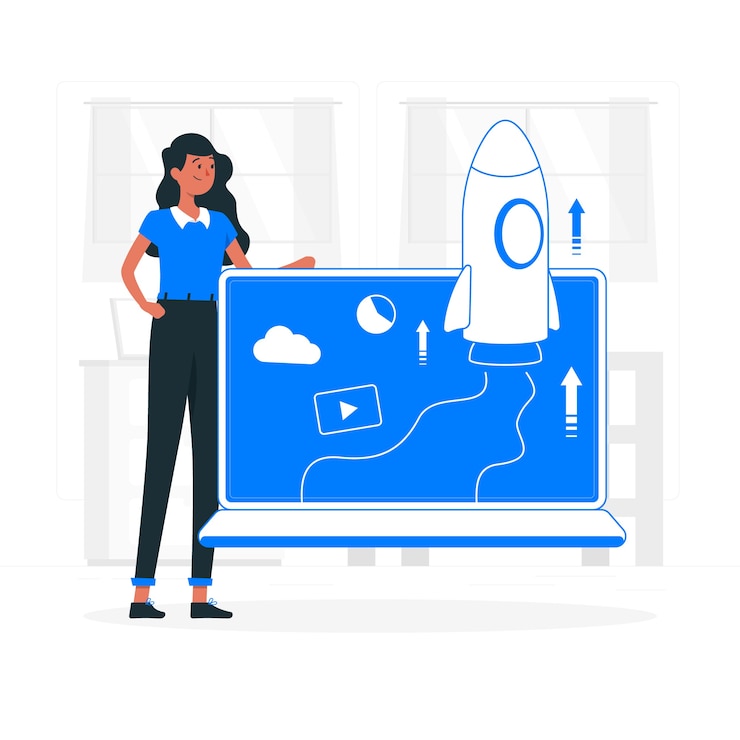 Free Vector market launch concept illustration