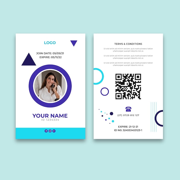 Marketing agency id card template