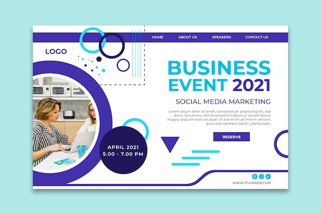 Free vector marketing agency landing page template