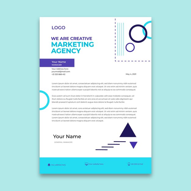 Marketing agency letterhead template