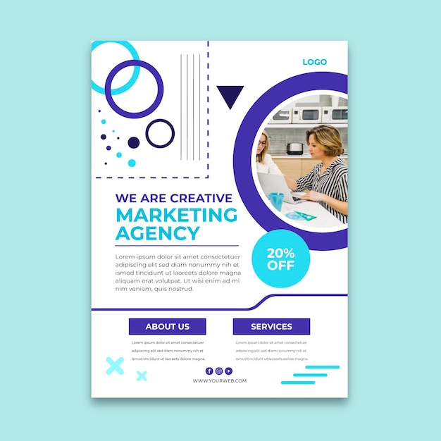 Marketing agency vertical flyer template